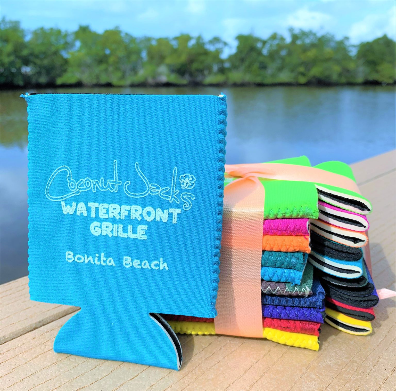 Coconut Jack’s koozie 10/pk Coconut Jack's Waterfront Grille